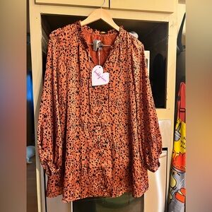 Buddy Love Leah Cognac Cheetah Print Dress Sz. XS NWT